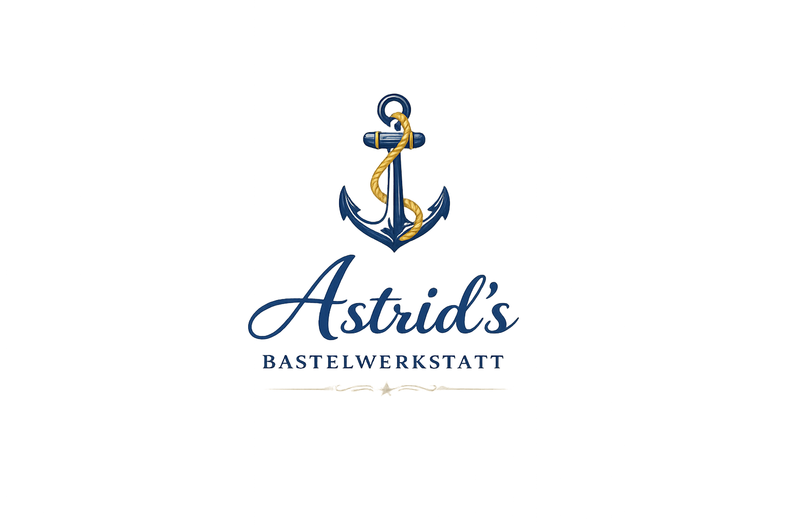 Logo von Astrid’s Bastelwerkstatt mit maritimem Anker